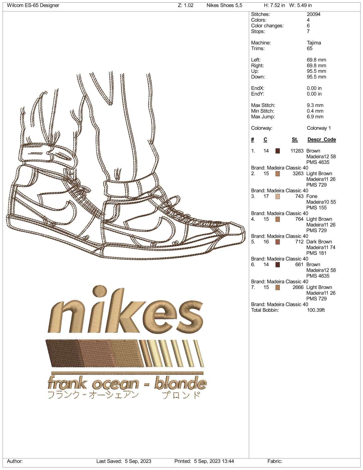 Nike Shoe Embroidery Design Files - 3 Size's