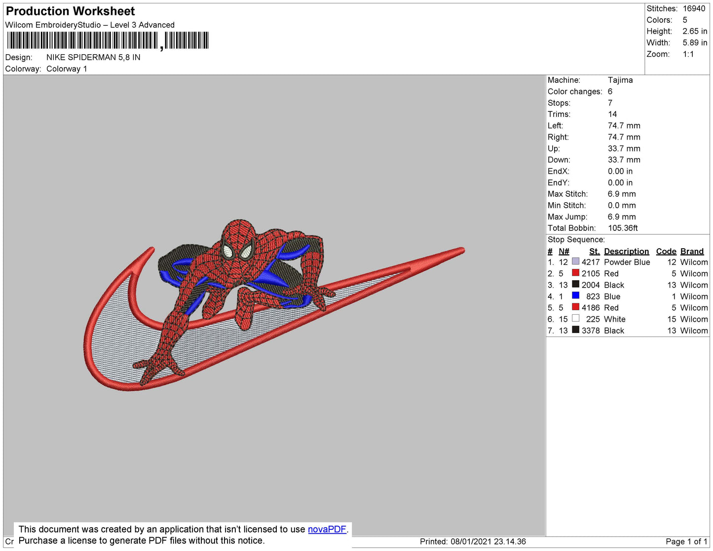 Spiderman Swoosh v5 Embroidery Design Files - 4 Size's