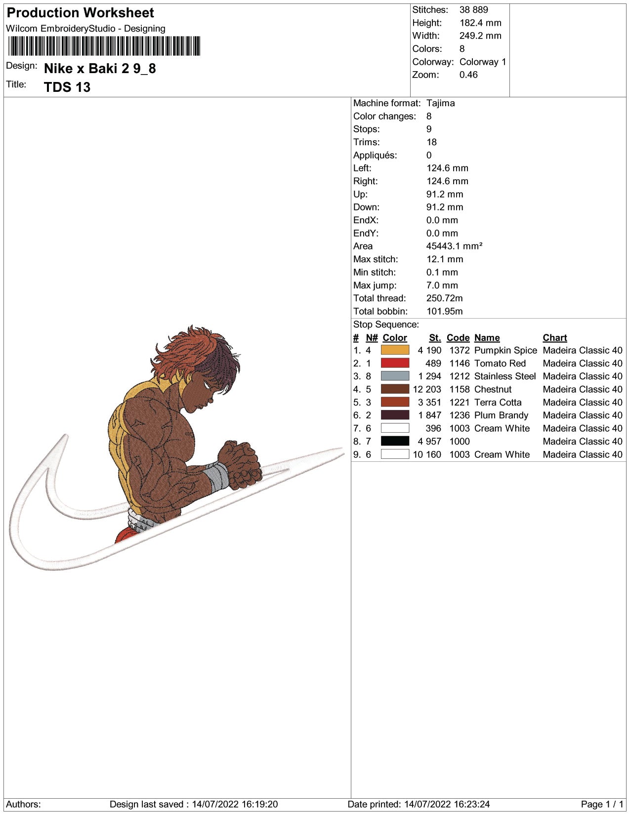 Baki Hanma Swoosh v6 Embroidery Design Files - 4 Size's