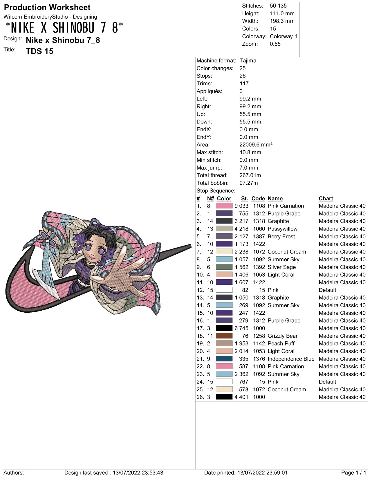 Shinobu Kocho Swoosh v4 Embroidery Design Files - 4 Size's