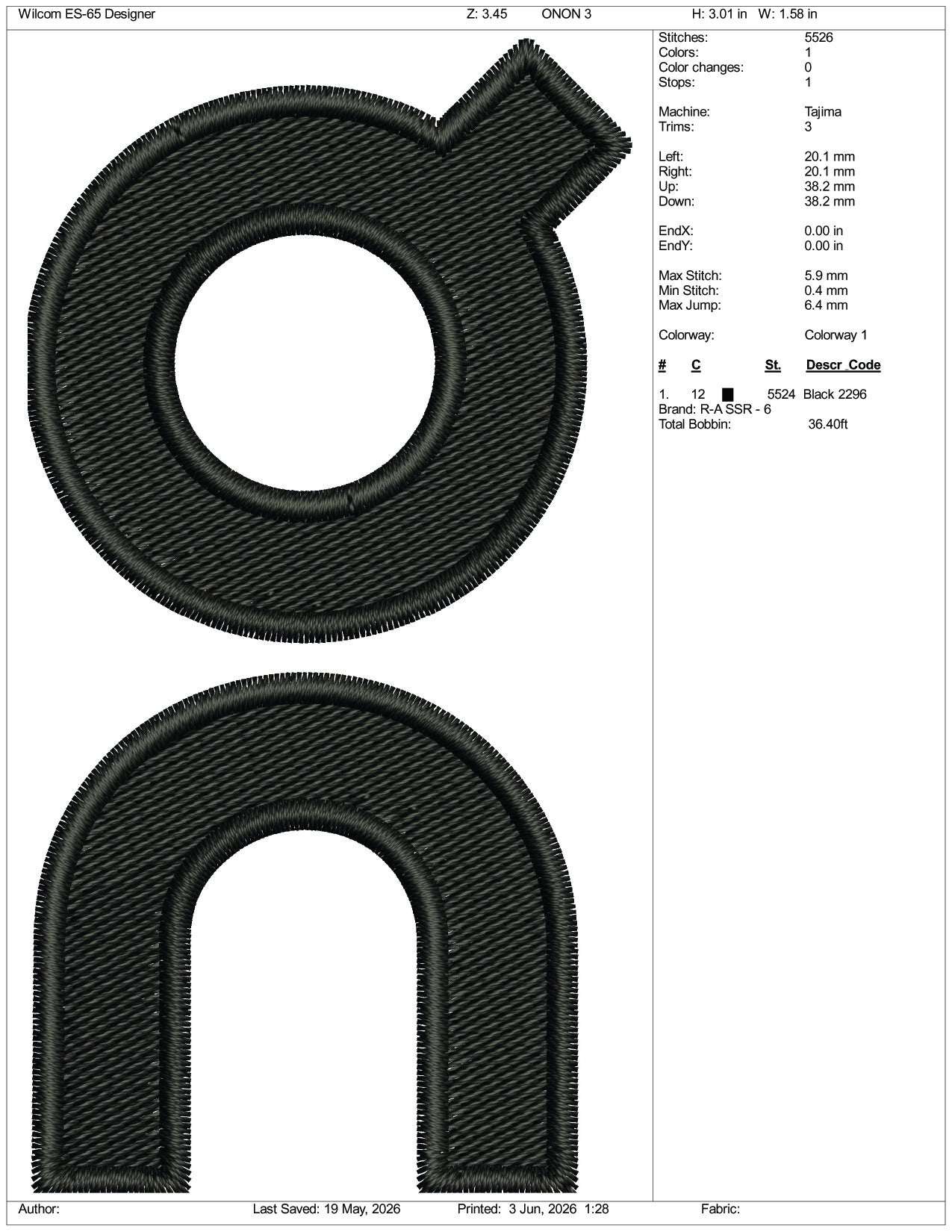 On Running Logo Embroidery Design Files - 3 Size's
