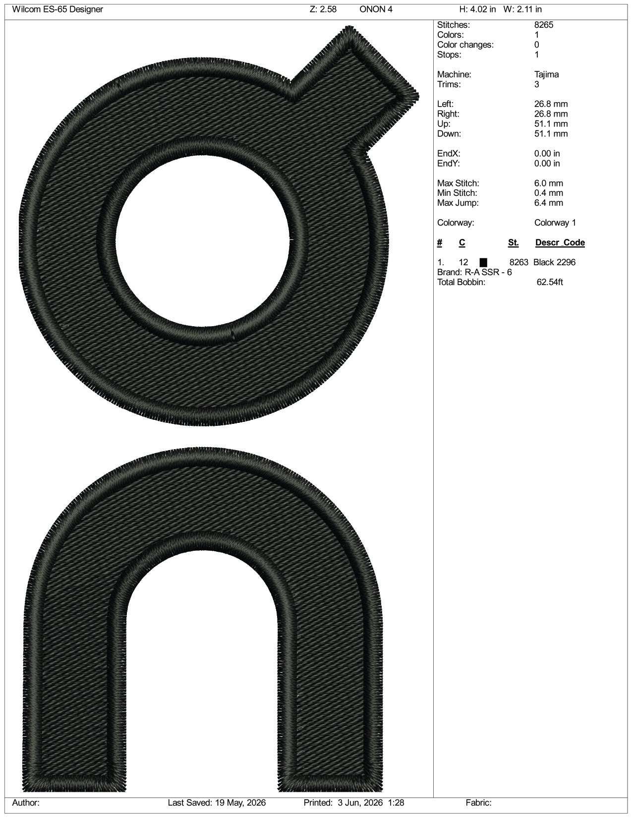 On Running Logo Embroidery Design Files - 3 Size's