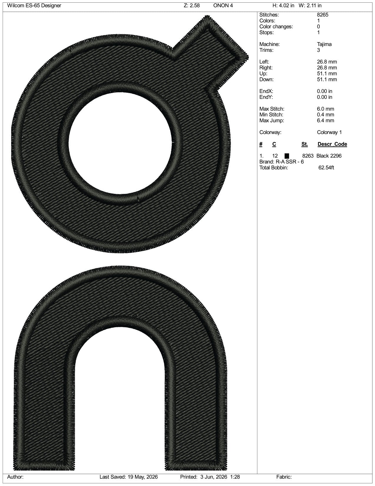 On Running Logo Embroidery Design Files - 3 Size's