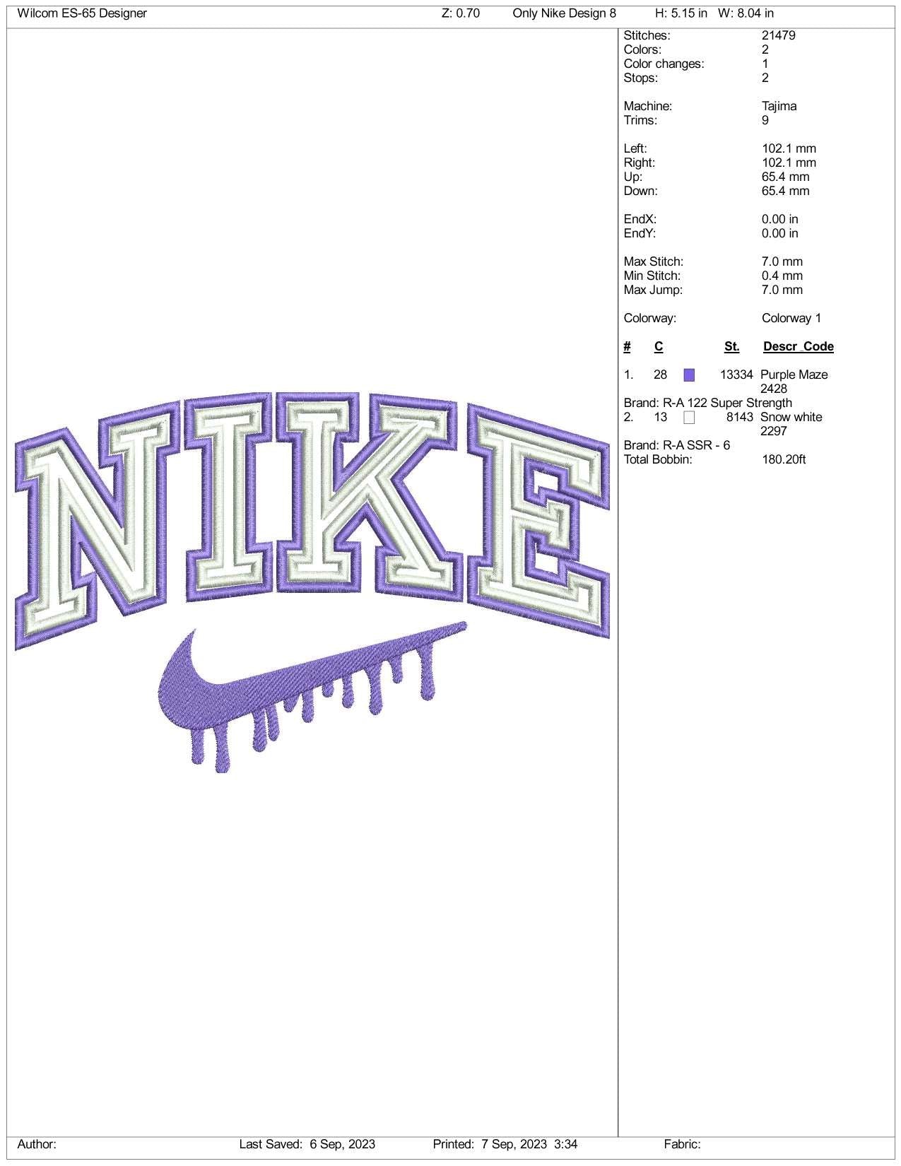 Nike v4 Embroidery Design Files - 3 Size's