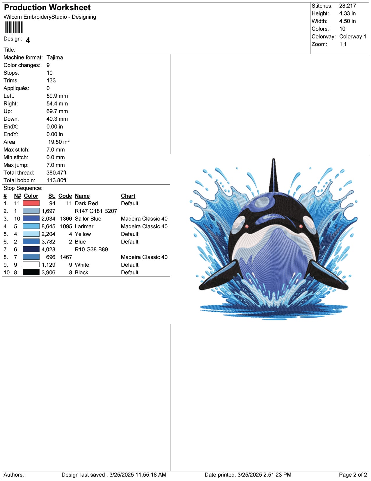 Orca Uprising Embroidery Design Files - 9 Size's