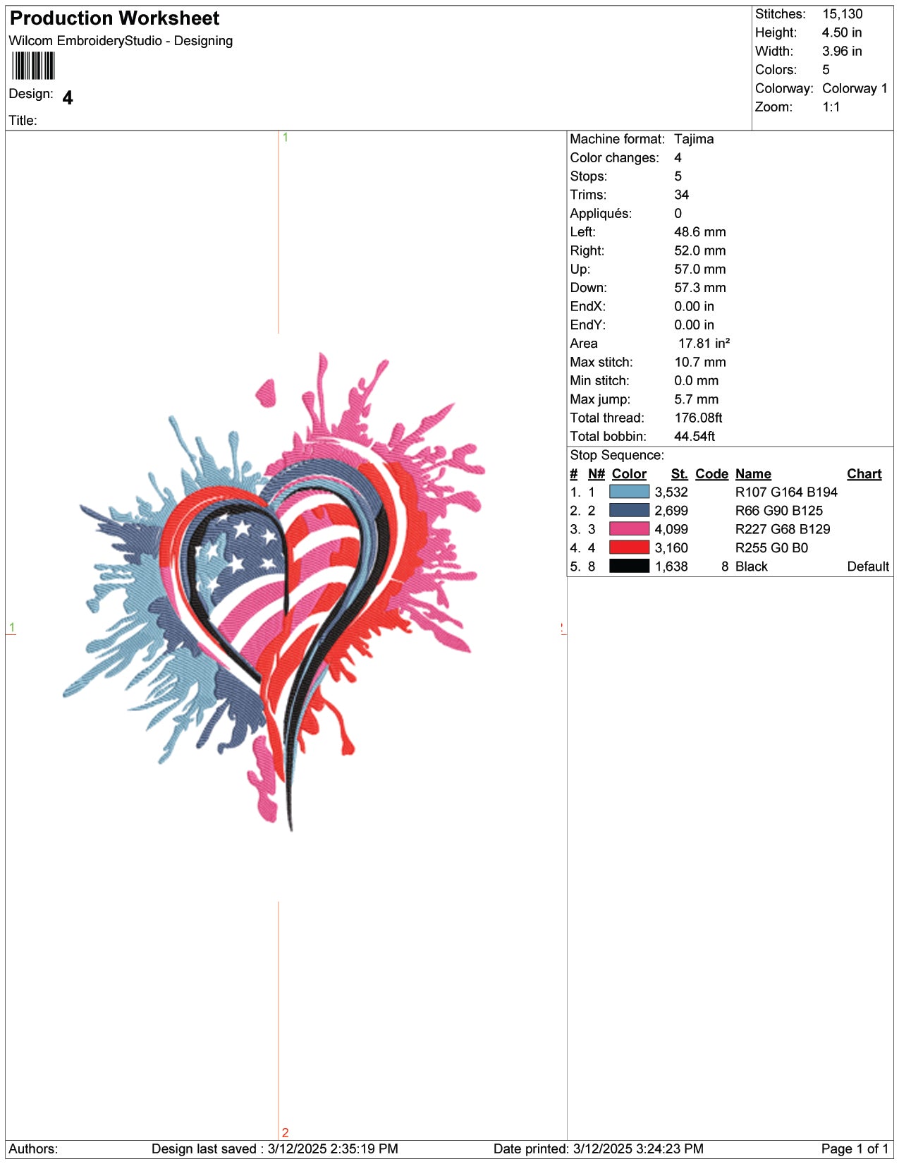 Heart Splash Embroidery Design Files - 9 Size's