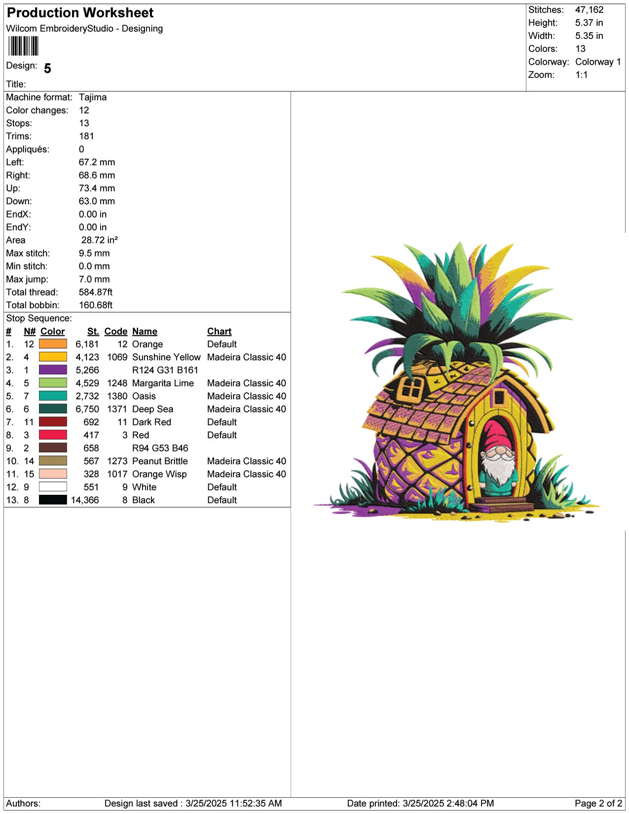 Pineapple House Embroidery Design Files - 7 Size's