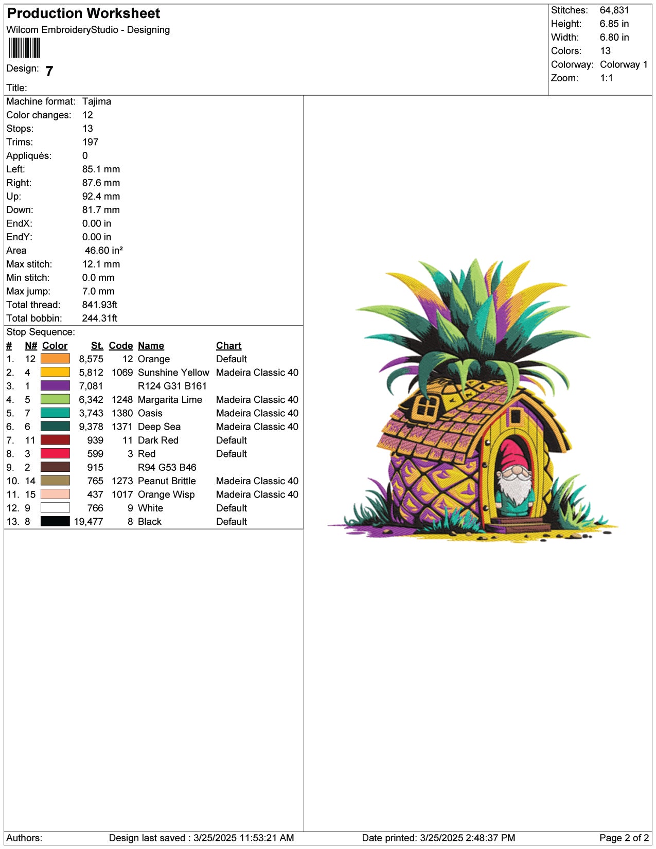 Pineapple House Embroidery Design Files - 7 Size's