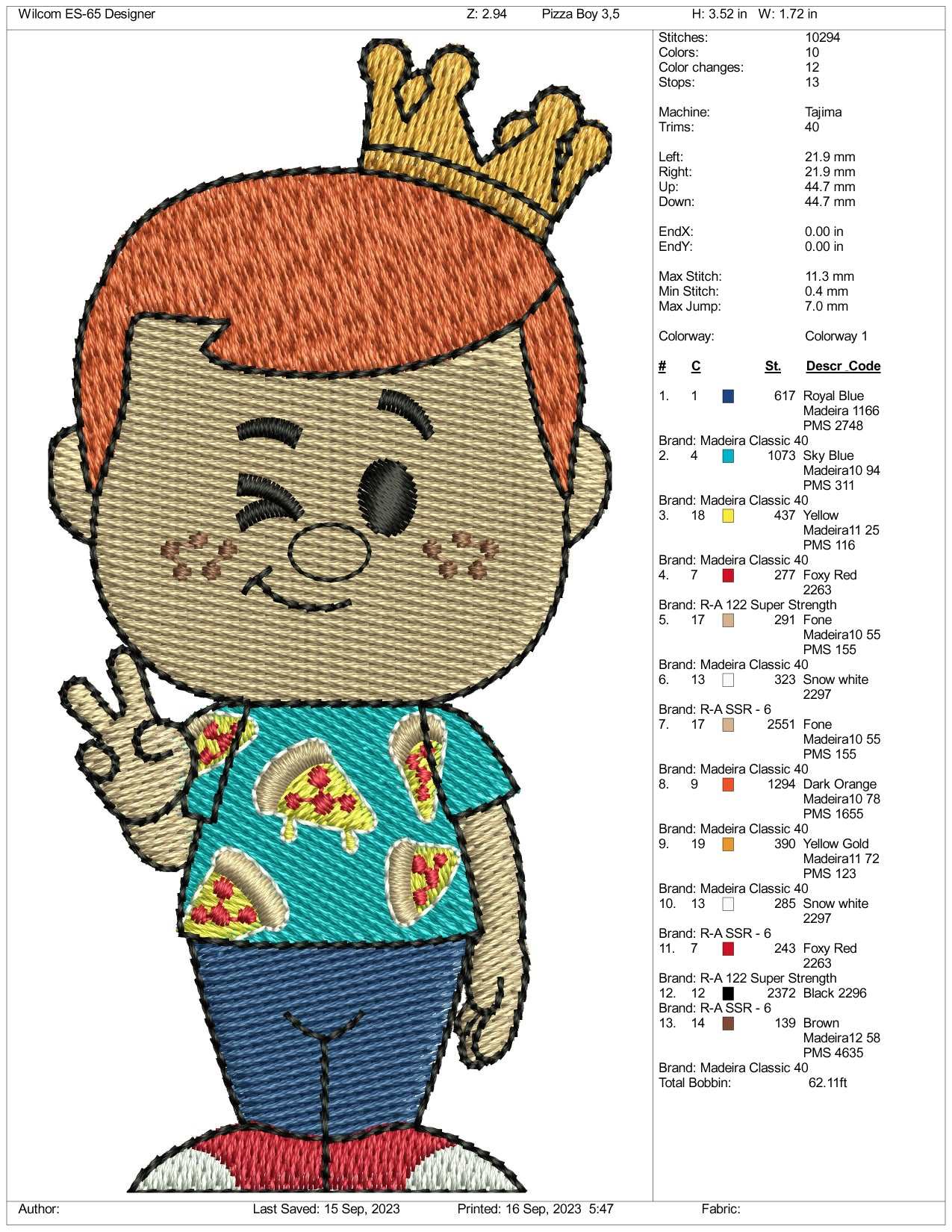 Freddy Funko v2 Embroidery Design Files - 3 Size's