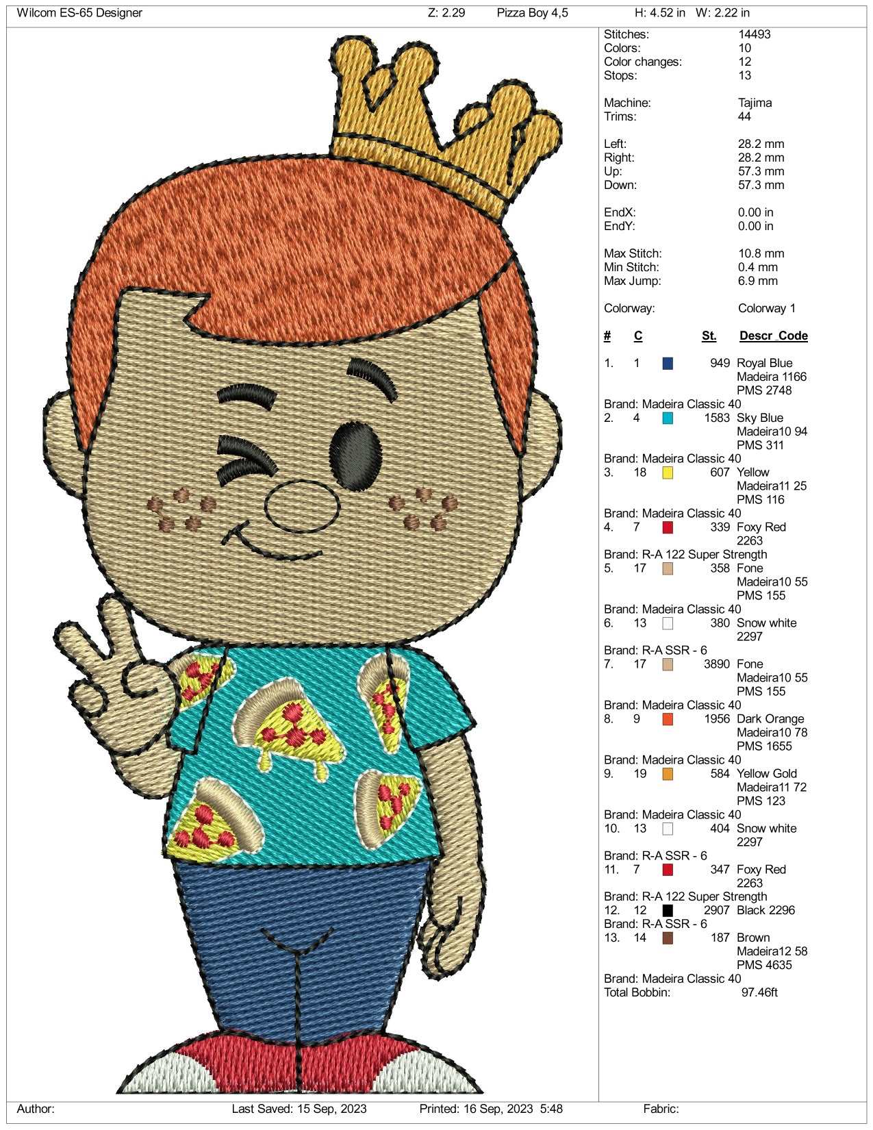 Freddy Funko v2 Embroidery Design Files - 3 Size's