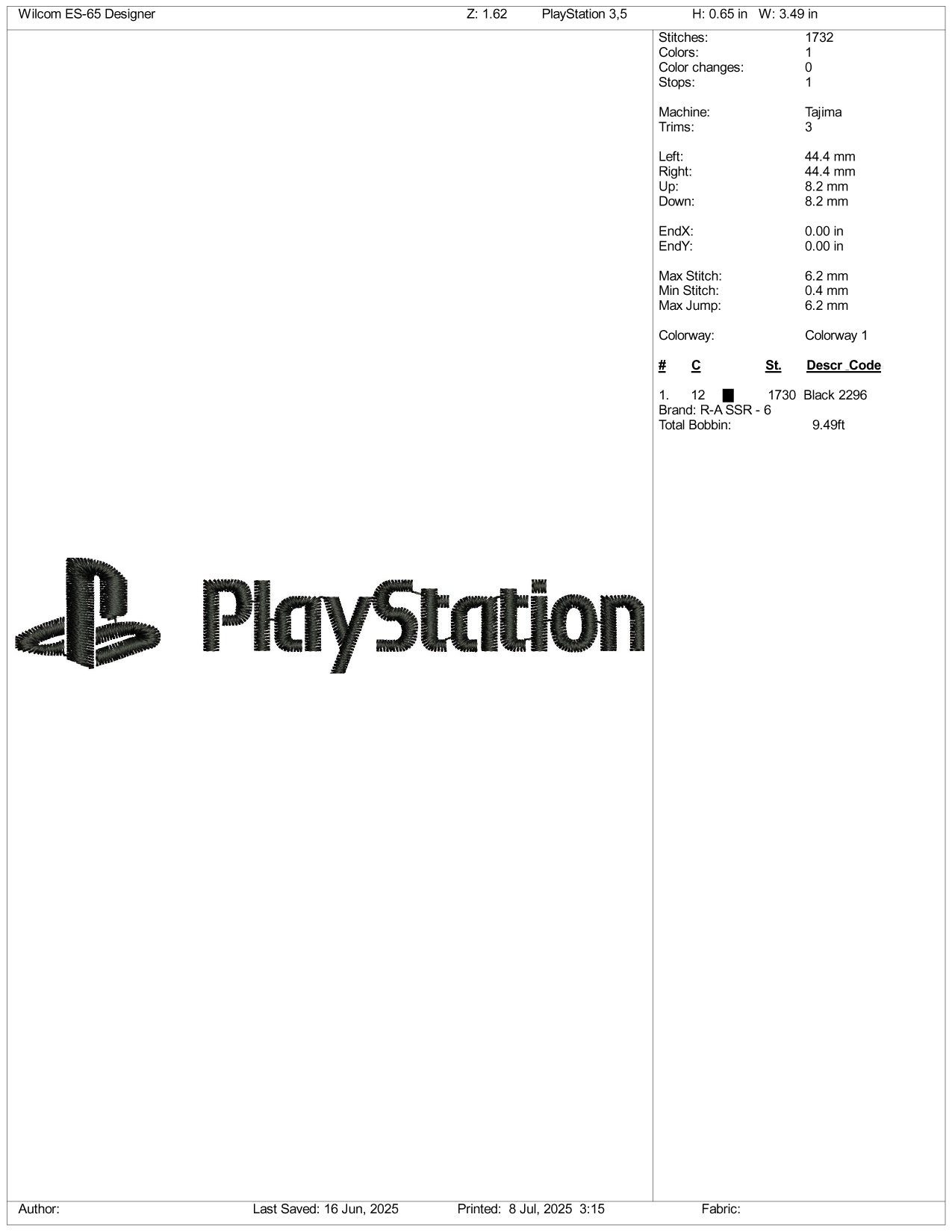 PlayStation Logo Embroidery Design Files - 3 Size's