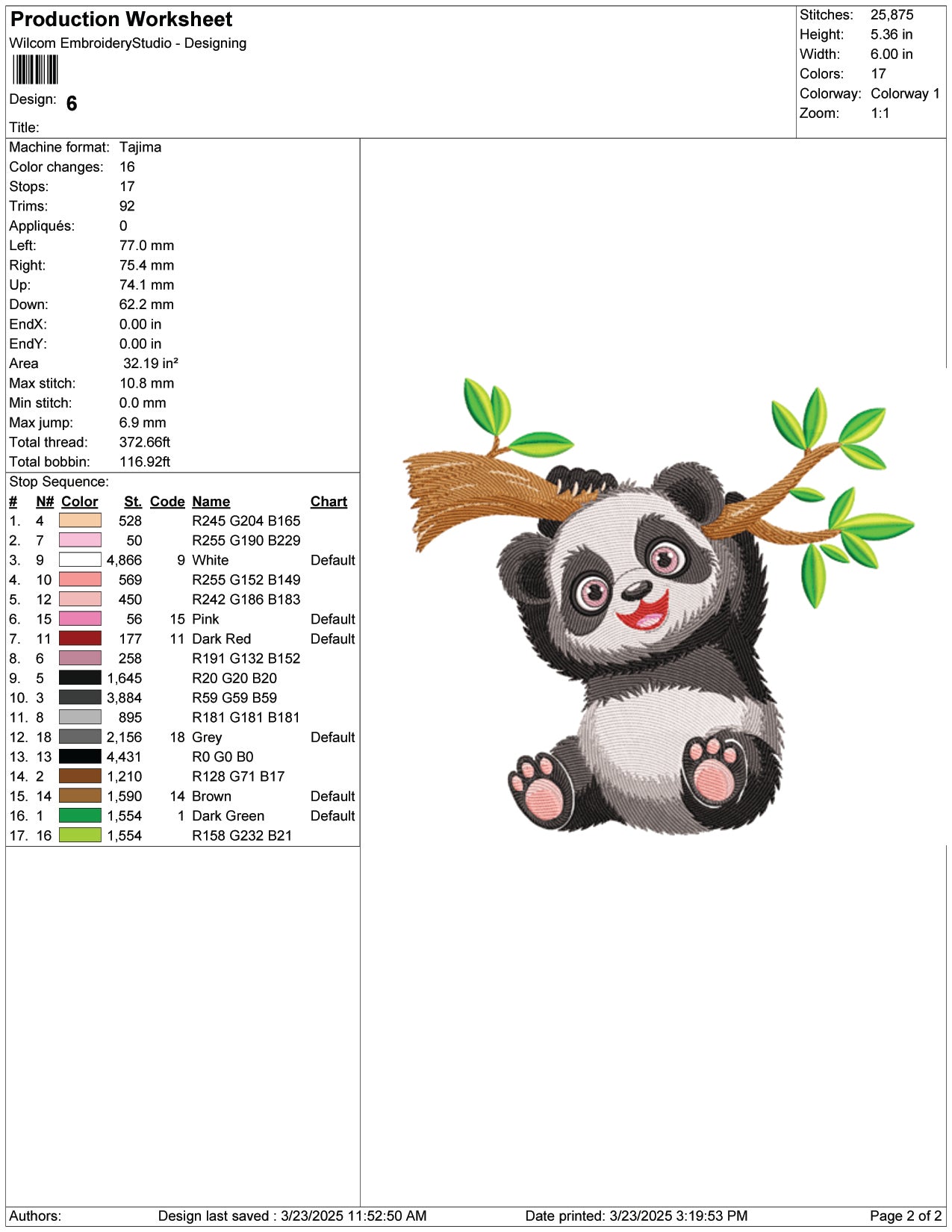 Playful Panda Embroidery Design Files - 9 Size's