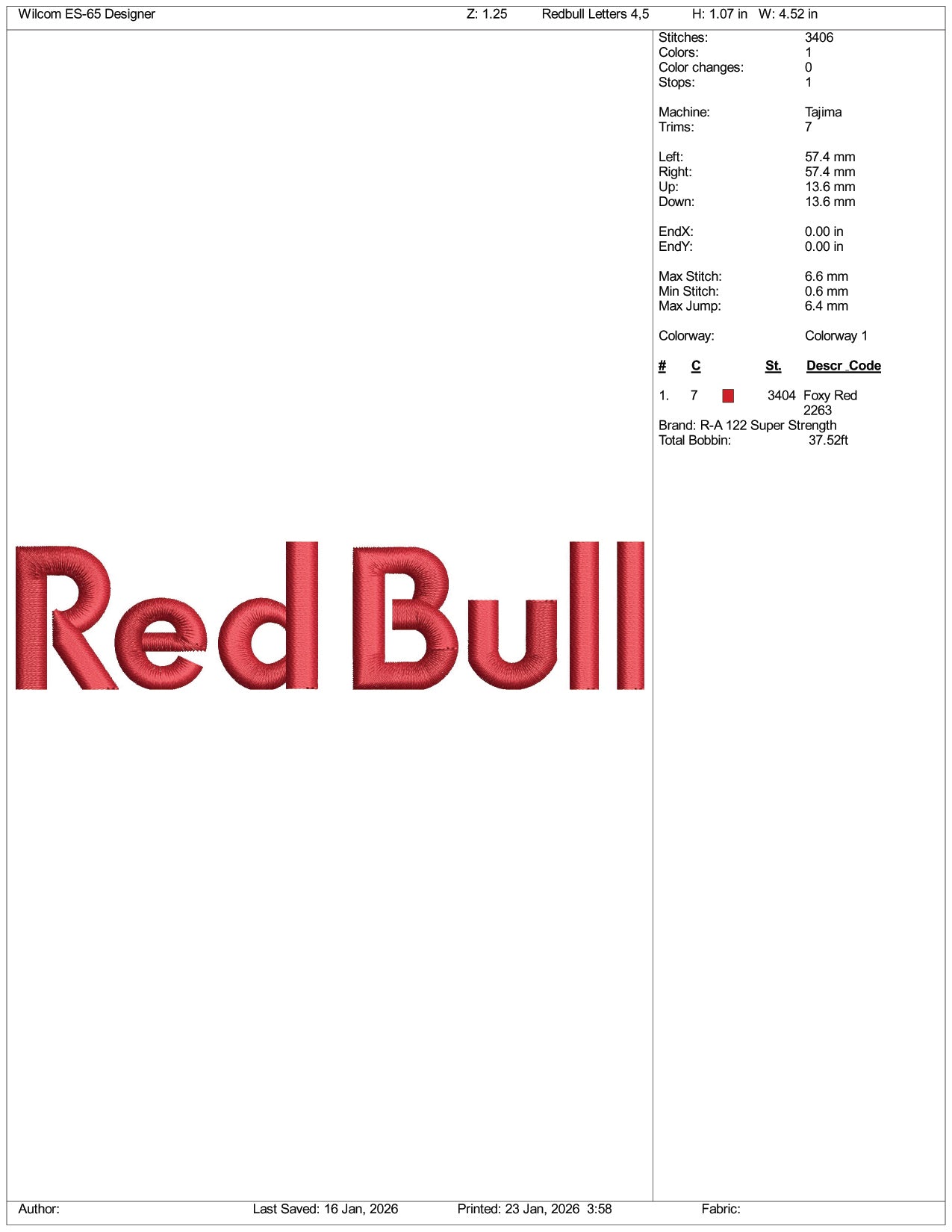 Red Bull Logo v2 Embroidery Design Files - 3 Size's