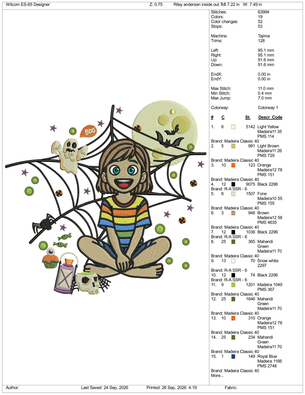 Riley Andersen Inside Out Spooky Embroidery Design Files - 3 Size's