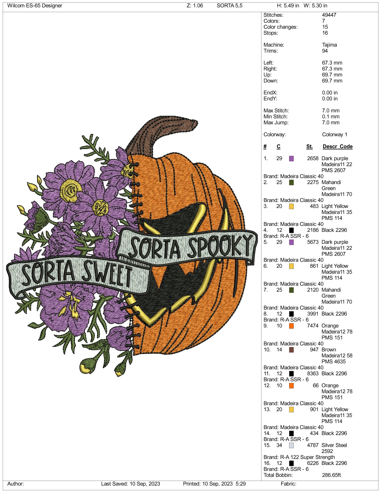 Sorta Sweet Sorta Spooky Embroidery Design Files - 3 Size's