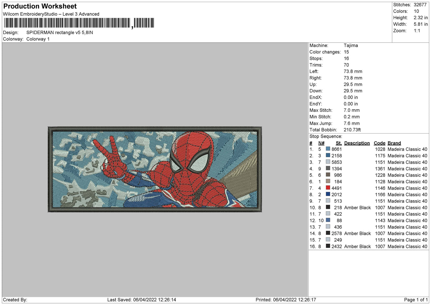 Spiderman Rectangle Embroidery Design Files - 4 Size's