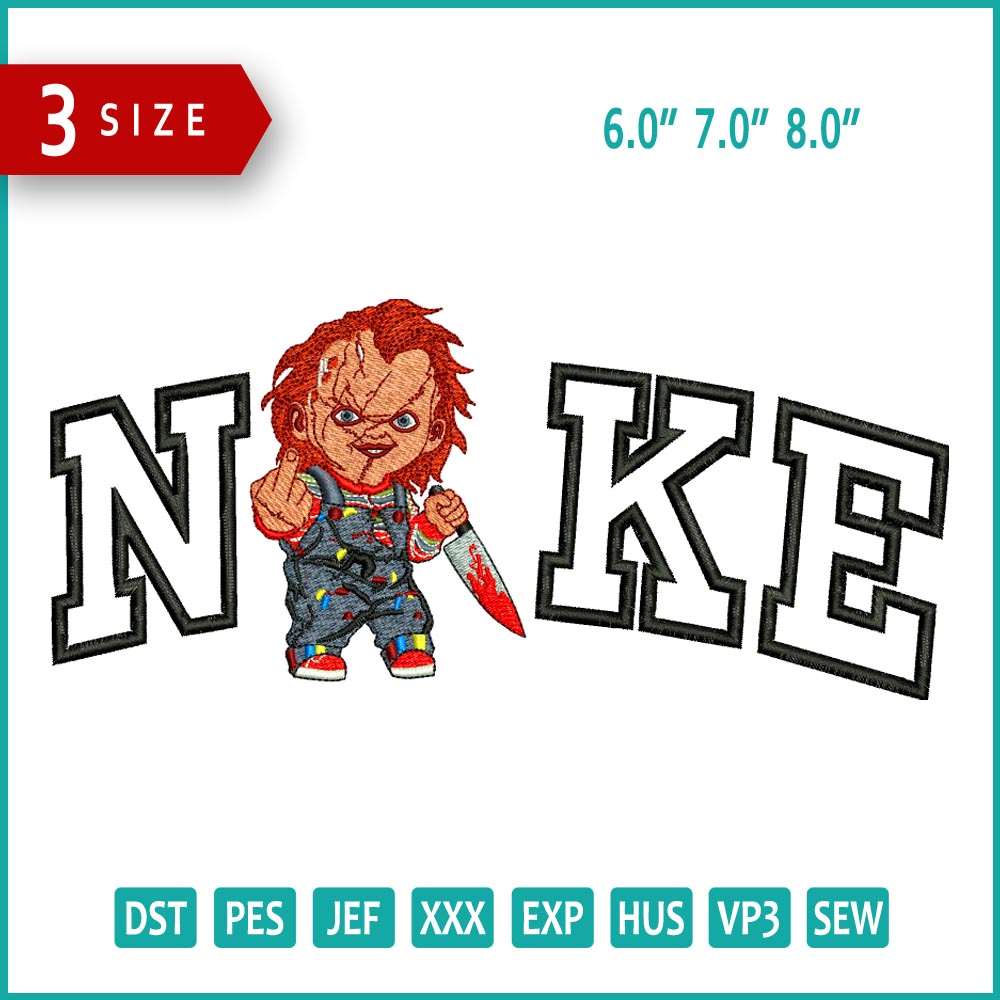 Nike Chuky Embroidery Design Files - 3 Size's