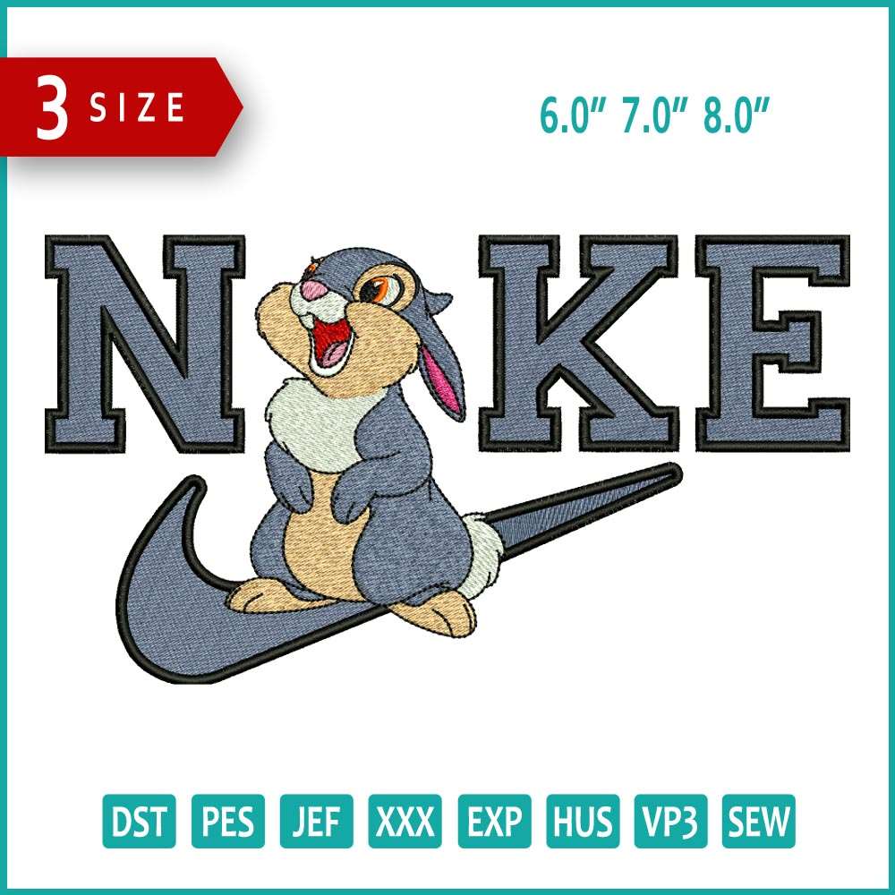 Nike Bambi Embroidery Design Files - 3 Size's