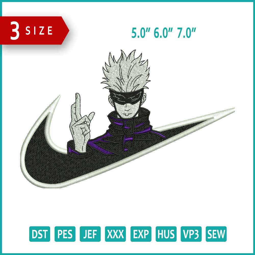 Nike Satoru Gojo Embroidery Design Files - 3 Size's – Store