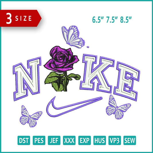 Nike Flower Embroidery Design Files - 3 Size's