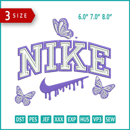 Nike Butterfly Embroidery Design Files - 3 Size's