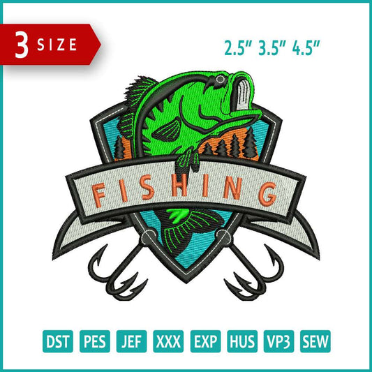 Fishing Embroidery Design Files - 3 Size's