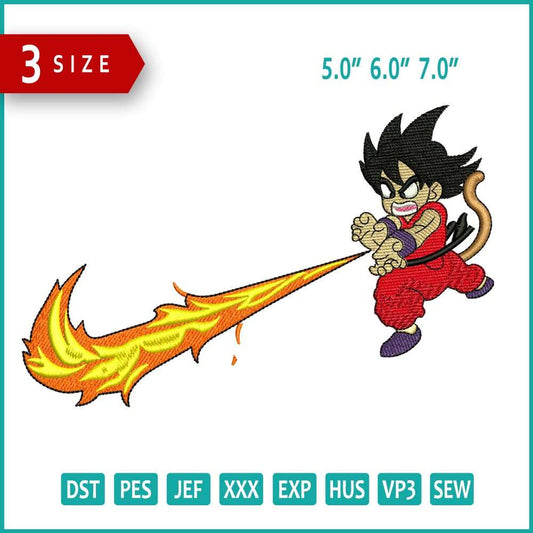 Nike Goku Embroidery Design Files - 3 Size's