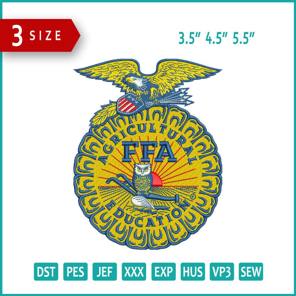 Agricultural Fifa Embroidery Design Files - 3 Size's