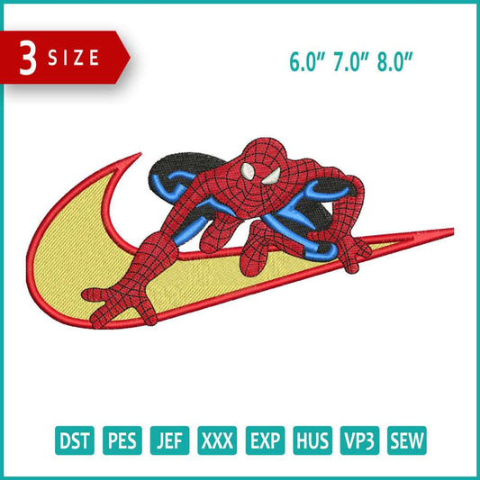 Nike Spiderman v3 Embroidery Design Files - 3 Size's