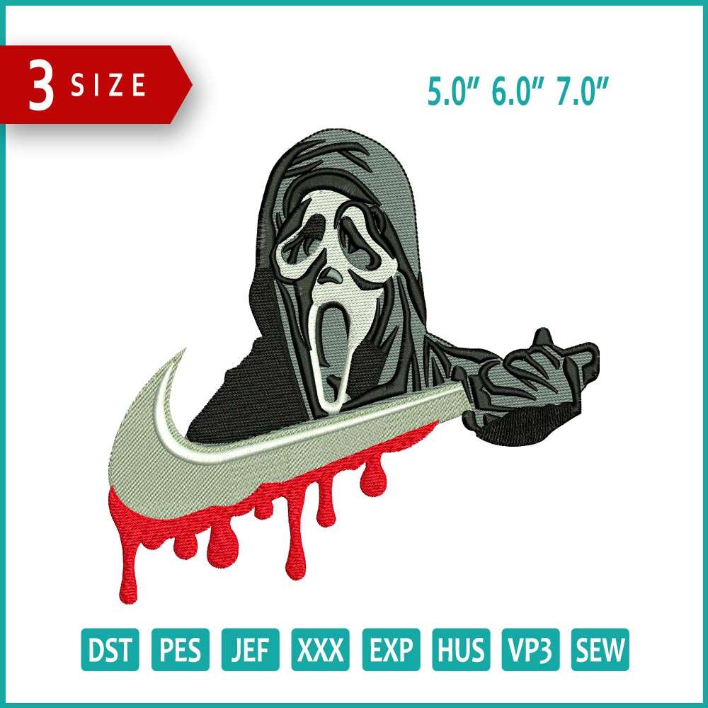 Nike Ghost Embroidery Design Files - 3 Size's