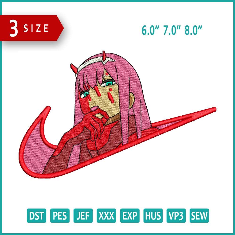 Nike Zero Two Embroidery Design Files - 3 Size's