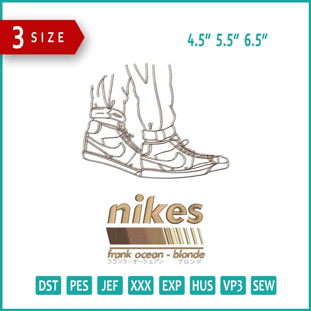 Nike Shoe Embroidery Design Files - 3 Size's