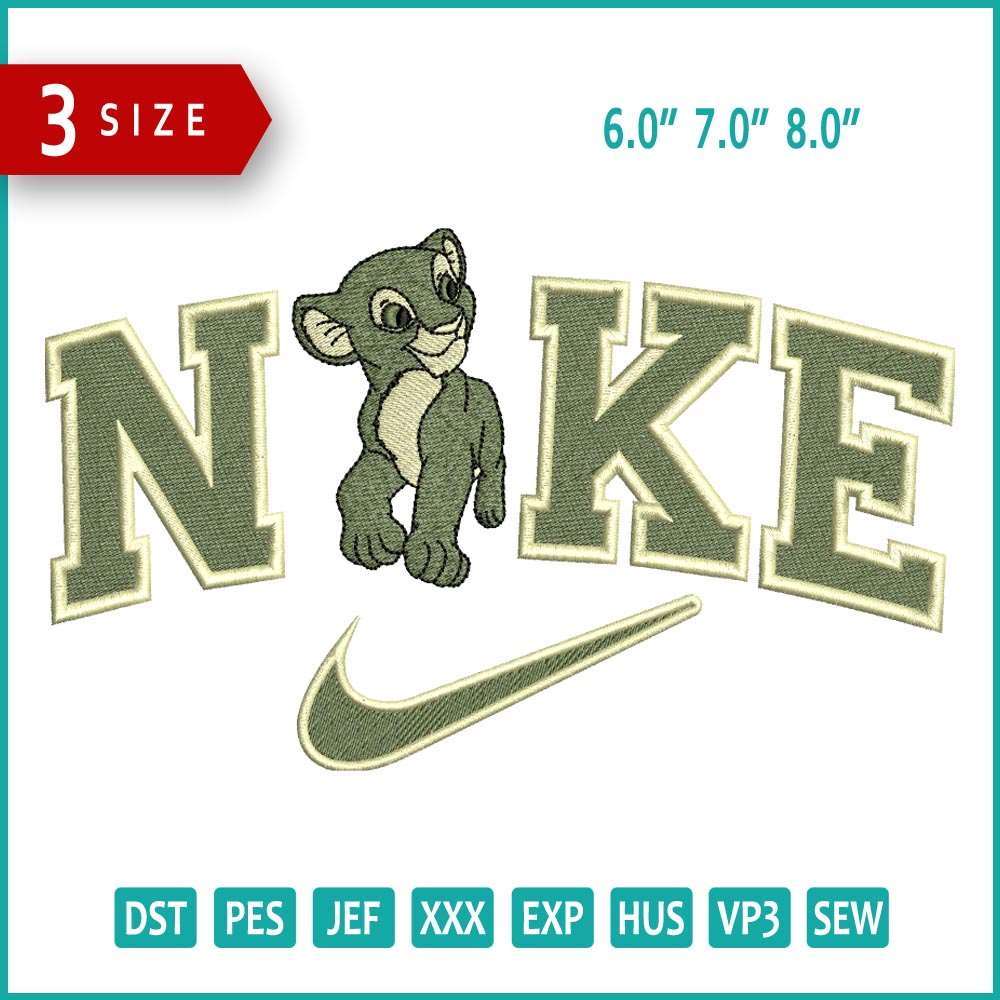 Nike Nala Embroidery Design Files - 3 Size's