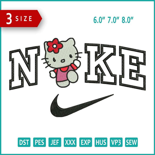 Nike Hello Kitty Embroidery Design Files - 3 Size's