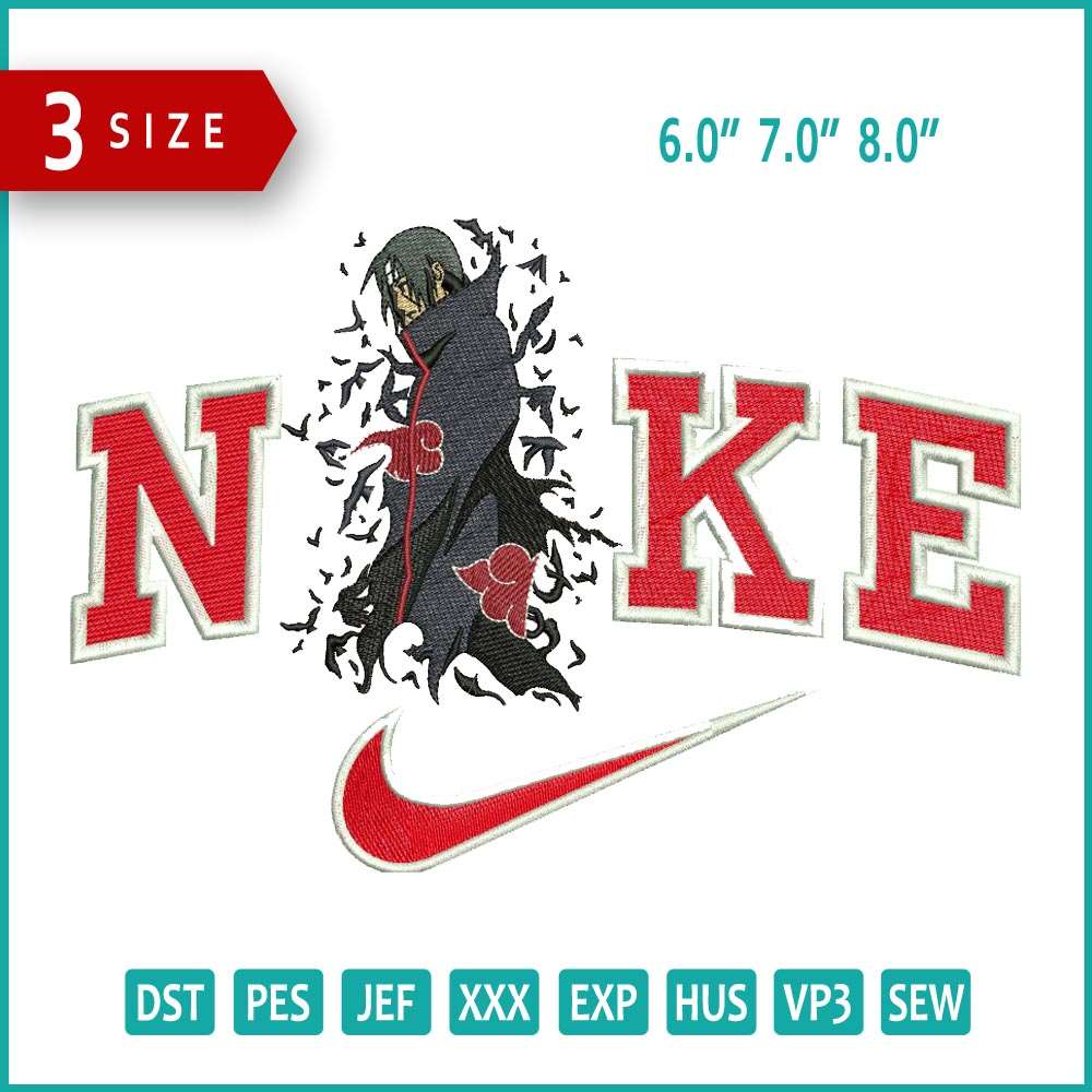 Nike Sasuke Akatsuki Embroidery Design Files - 3 Size's