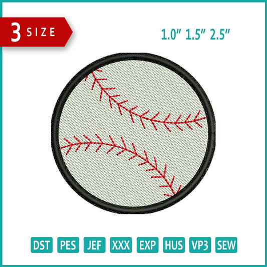 Baseball Embroidery Design Files - 3 Size's