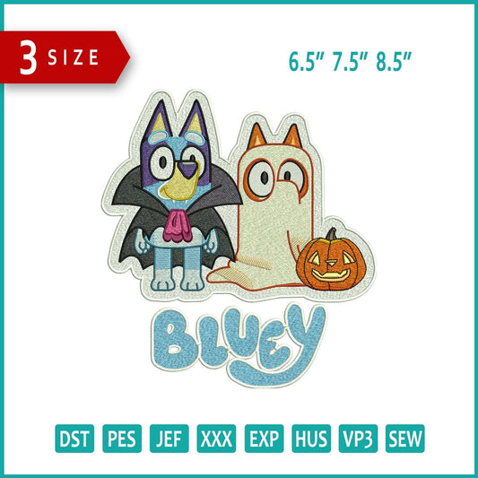 Bluey & Bingo Embroidery Design Files - 3 Size's