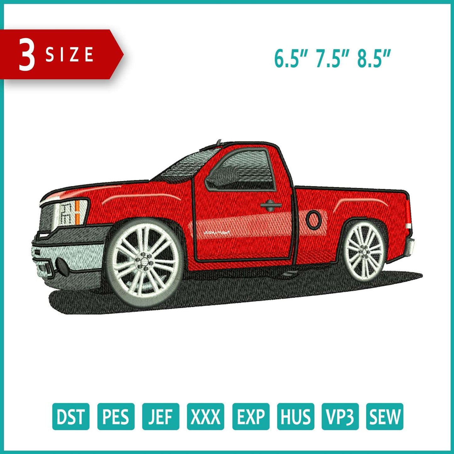 GMC Denali Truck Embroidery Design Files - 3 Size's