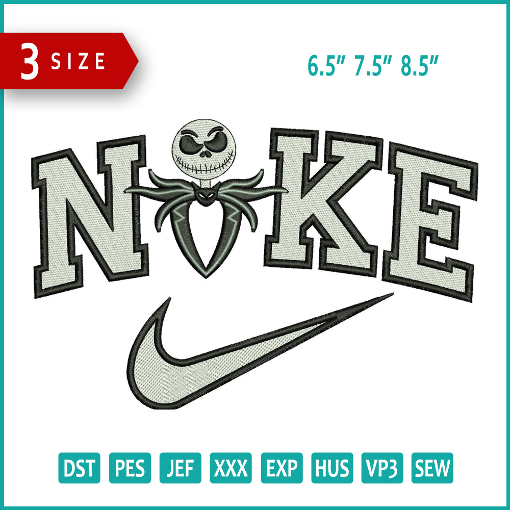 Nike Jack Embroidery Design Files - 3 Size's