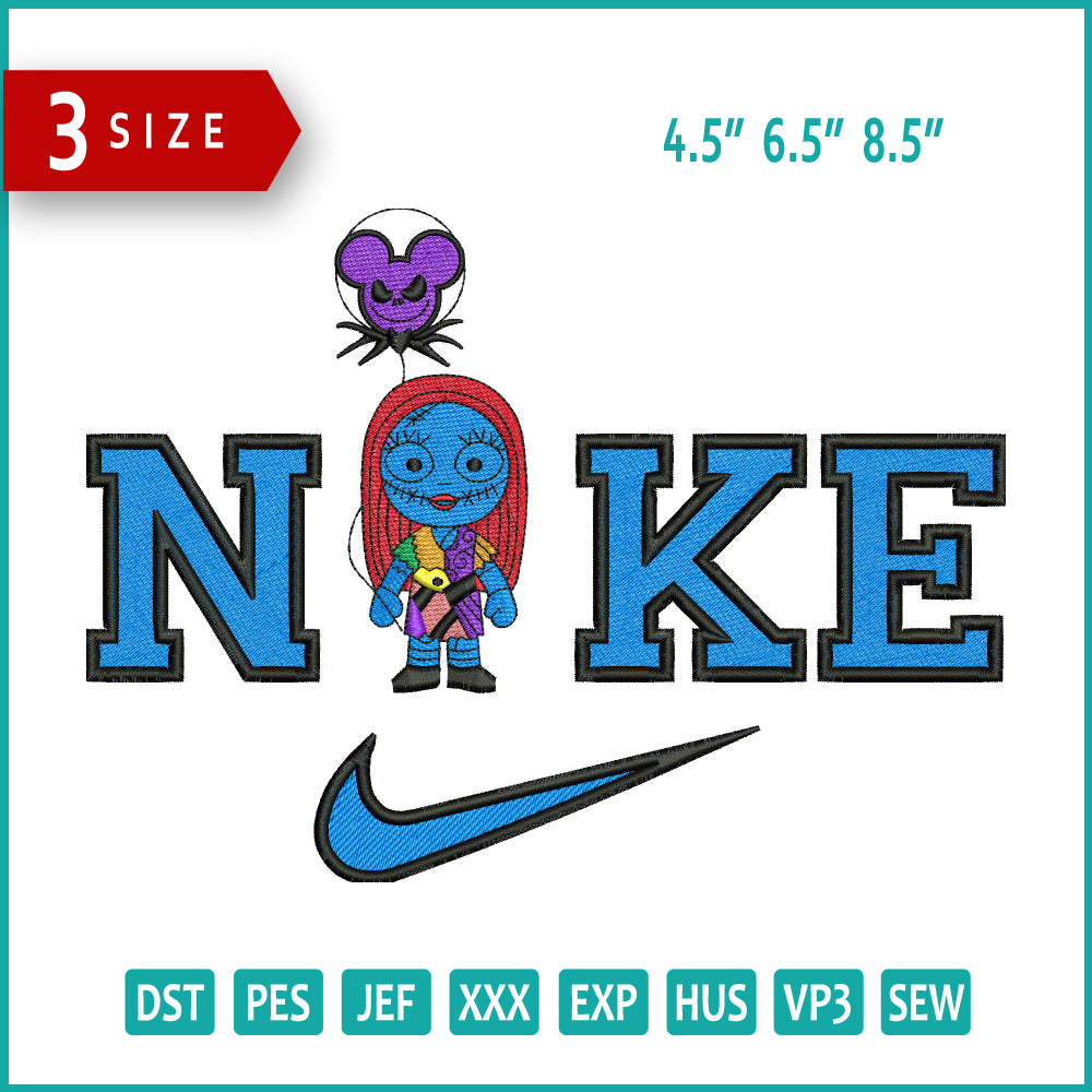 Nike Sally v3 Embroidery Design Files - 3 Size's