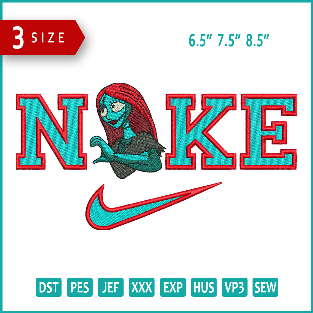 Nike Sally v2 Embroidery Design Files - 3 Size's