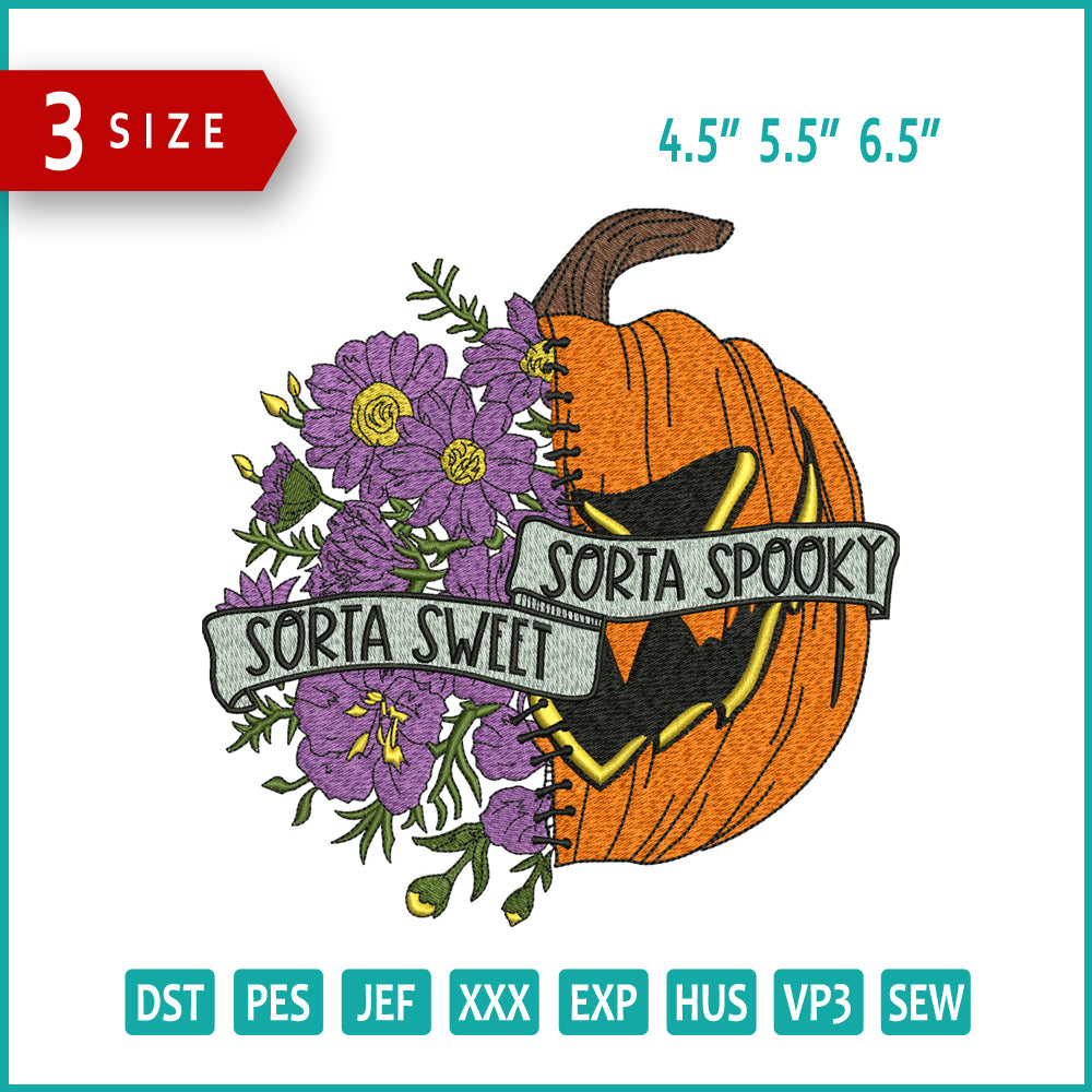 Sorta Sweet Sorta Spooky Embroidery Design Files - 3 Size's