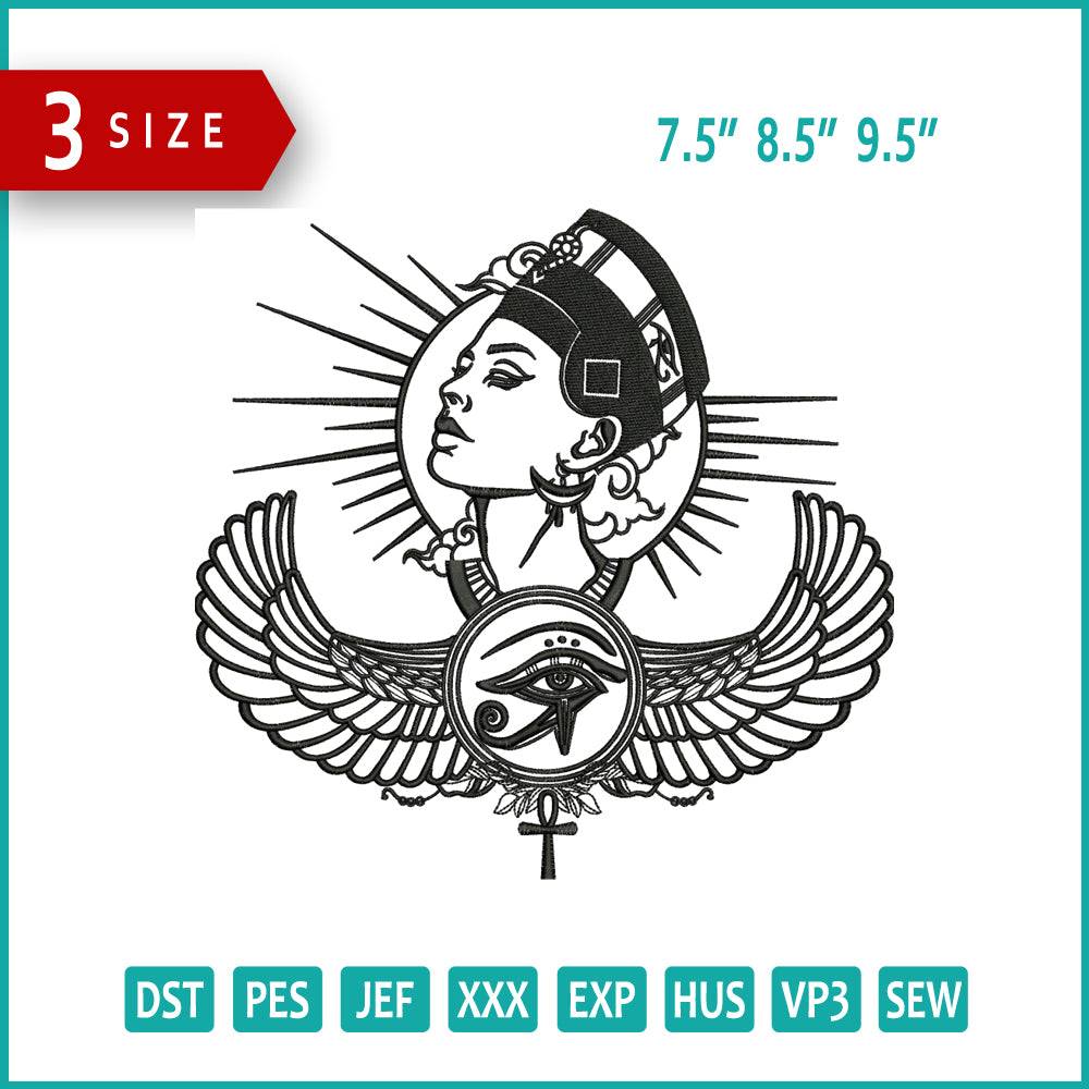 Egyptian Girl Embroidery Design Files - 3 Size's