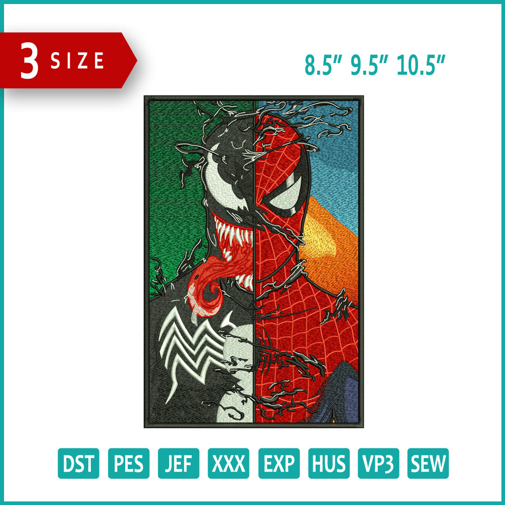 Spiderman v2 Embroidery Design Files - 3 Size's