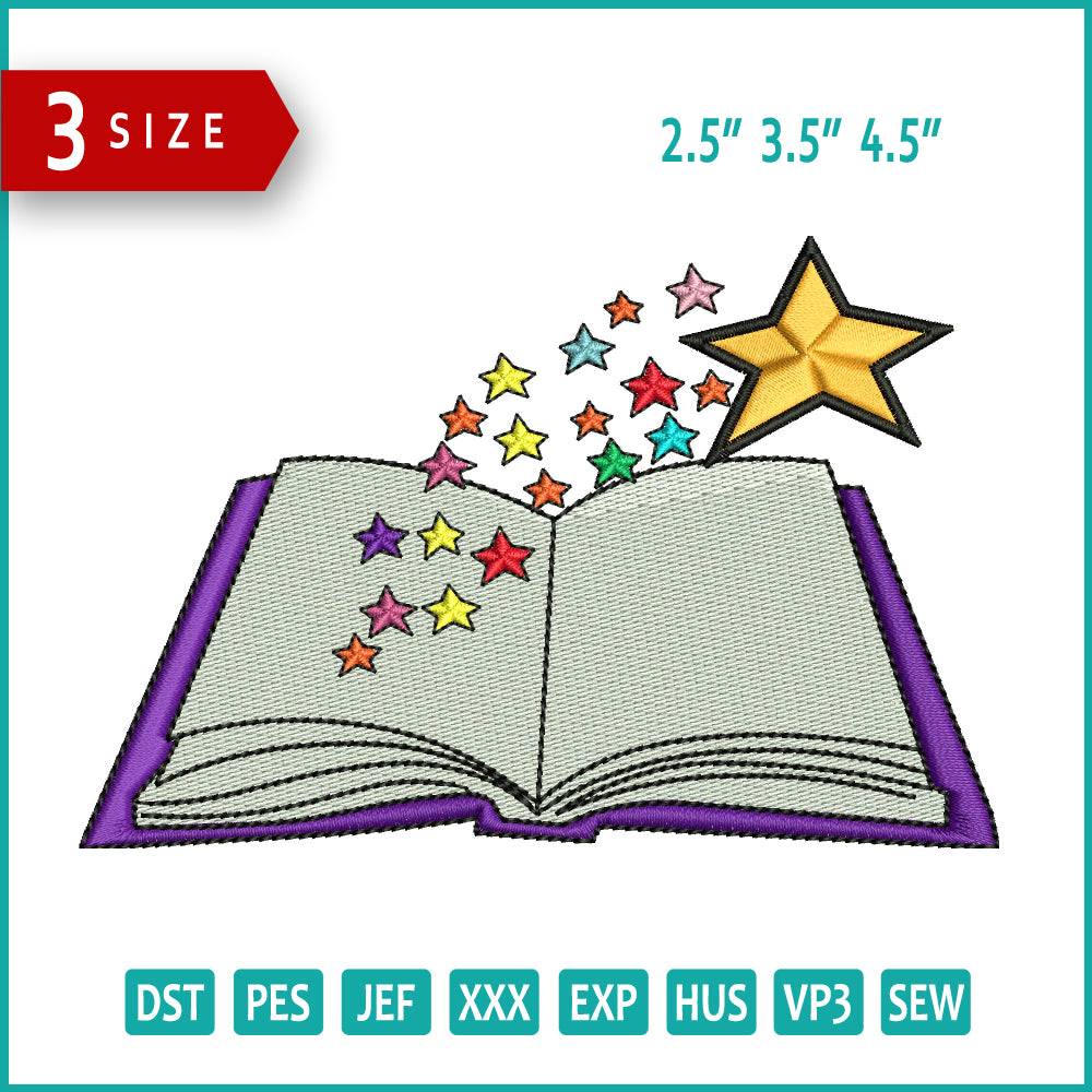 Magical Book Embroidery Design Files - 3 Size's