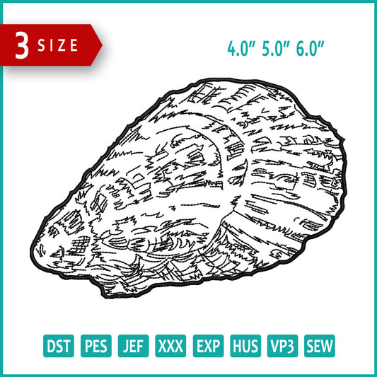 Shell Embroidery Design Files - 3 Size's