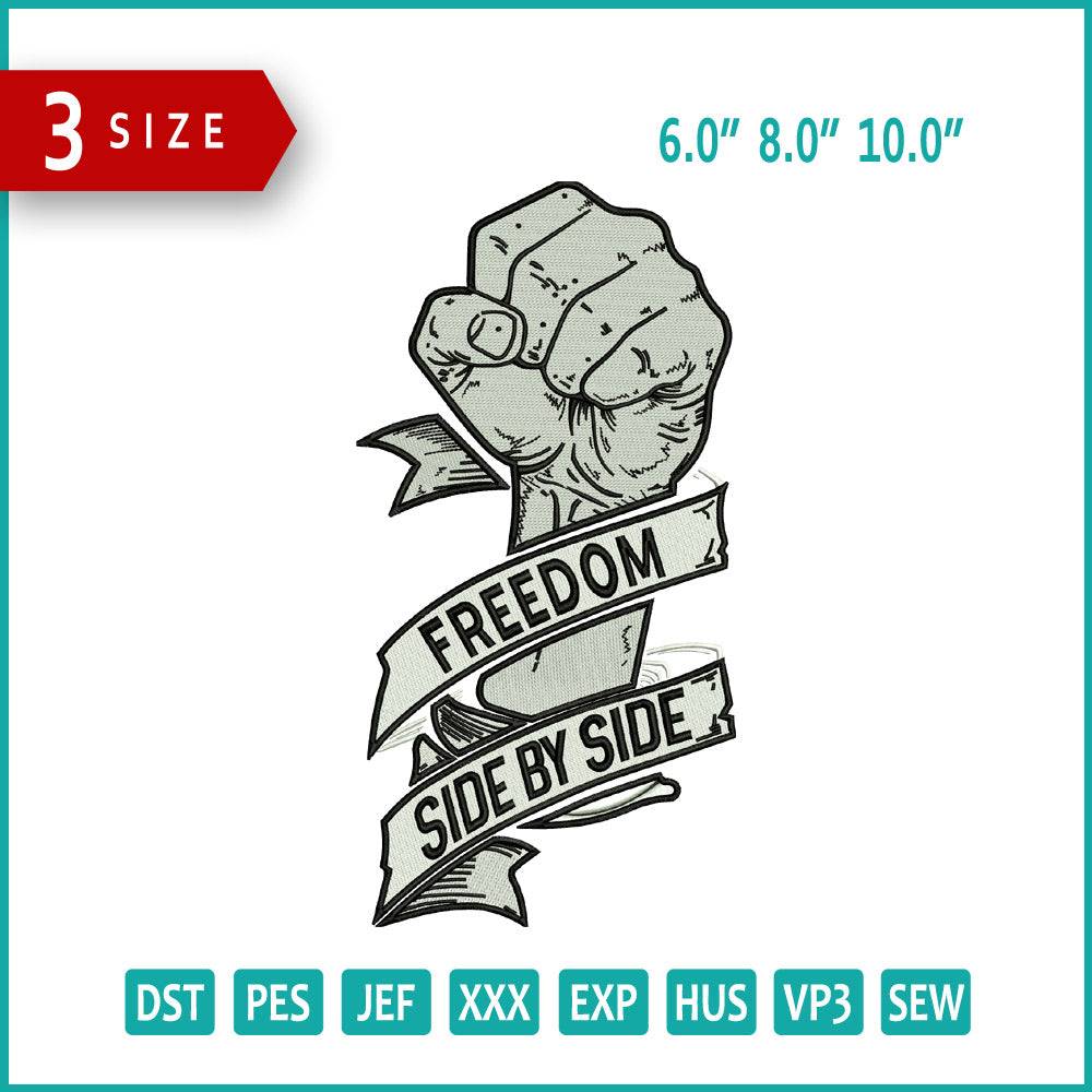 Freedom Side By Side Embroidery Design Files - 3 Size's