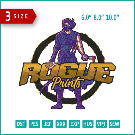 Rogue Prints Embroidery Design Files - 3 Size's