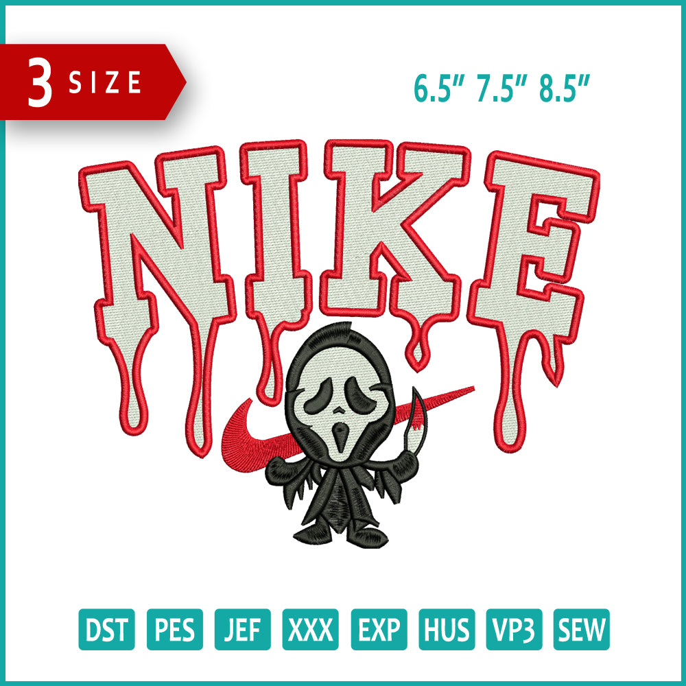 Nike Ghost v3 Embroidery Design Files - 3 Size's