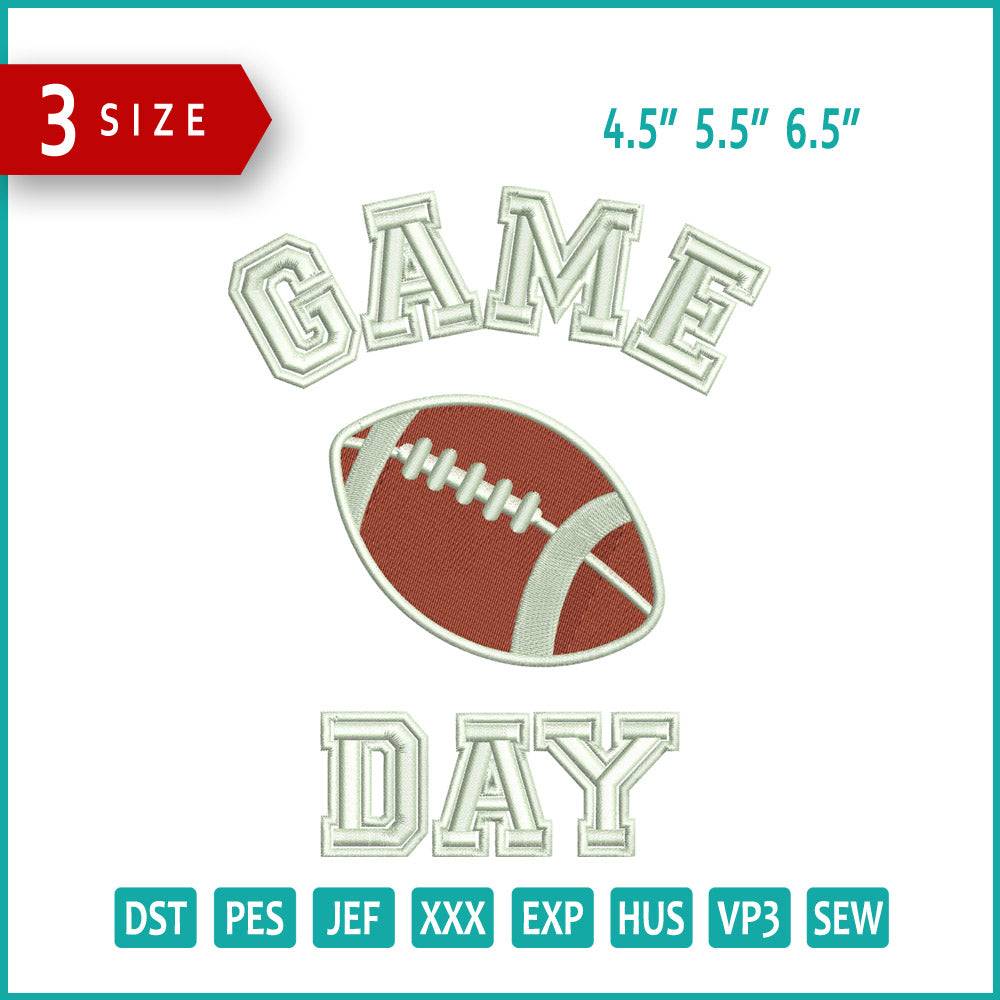 Game Day Embroidery Design Files - 3 Size's